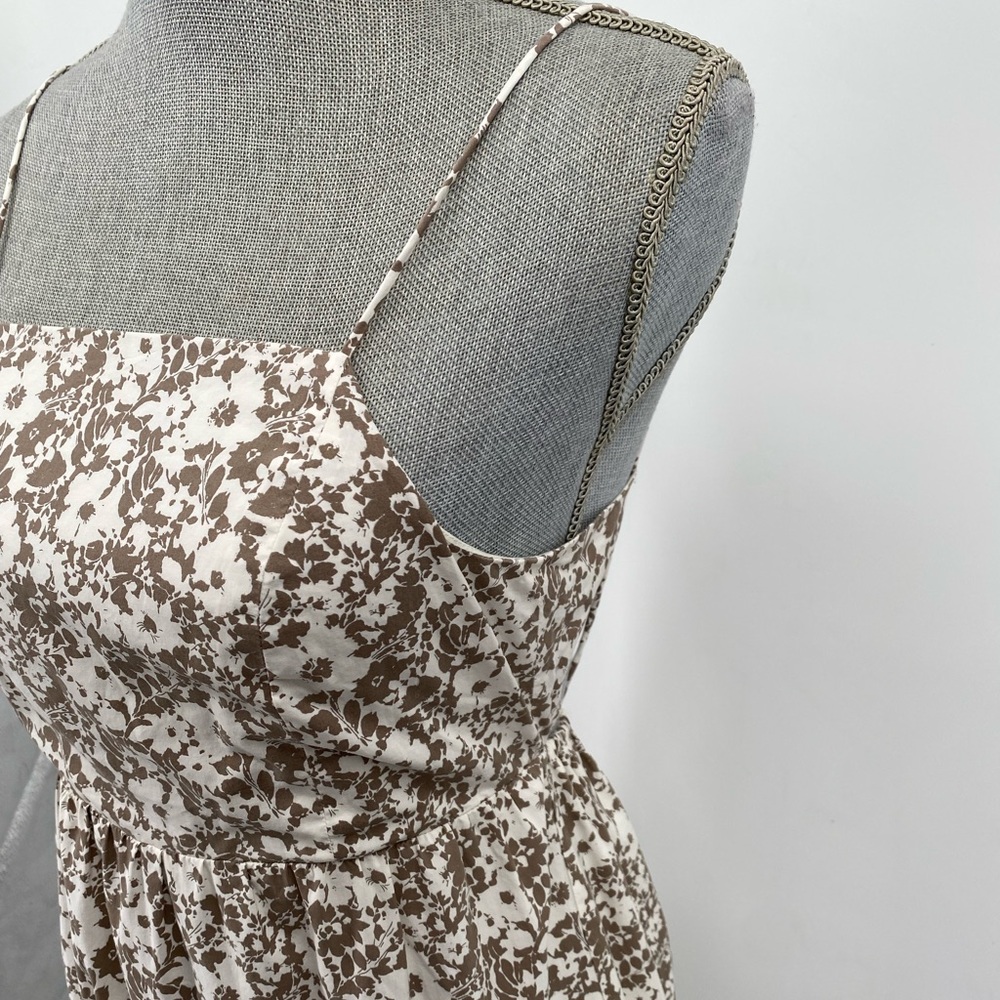 Rails Leni Cafe Floral Dress ‎ Extra Small Beige Floral Tiered Spaghetti Straps - Picture 7 of 15